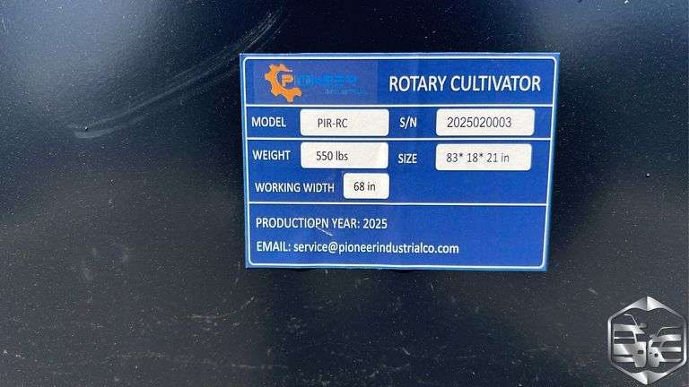 Pioneer Industrial Skid Steer Rotary Cultivator