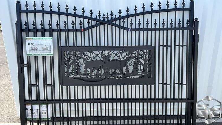 AllMetal 7’ x 20’ Metal Farm Driveway Gate