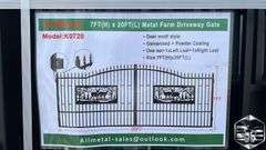 AllMetal 7’ x 20’ Metal Farm Driveway Gate