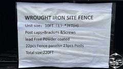 220' Wrought Iron Site Fence