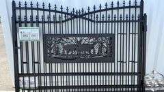 AllMetal 7’ x 20’ Metal Farm Driveway Gate