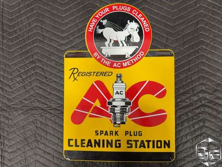 AC Spark Plug Cleaning Sign