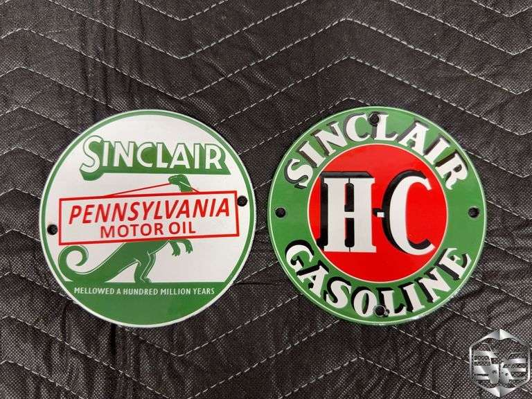 Sinclair Motor Oil and Sinclair Gasoline Signs