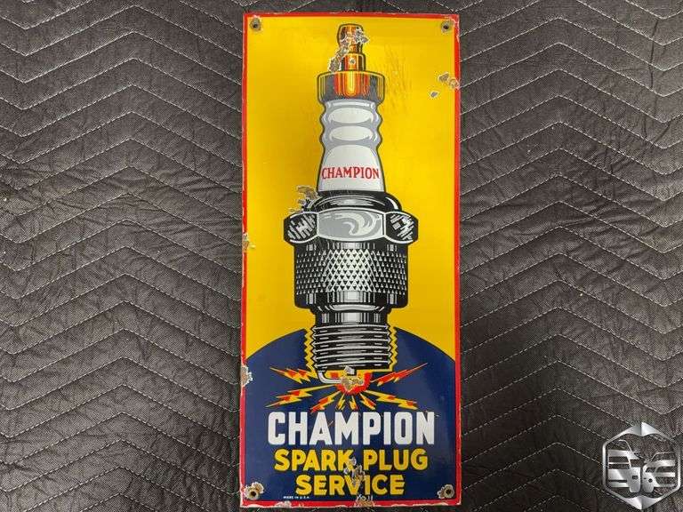 Champion Spark Plug Service Sign