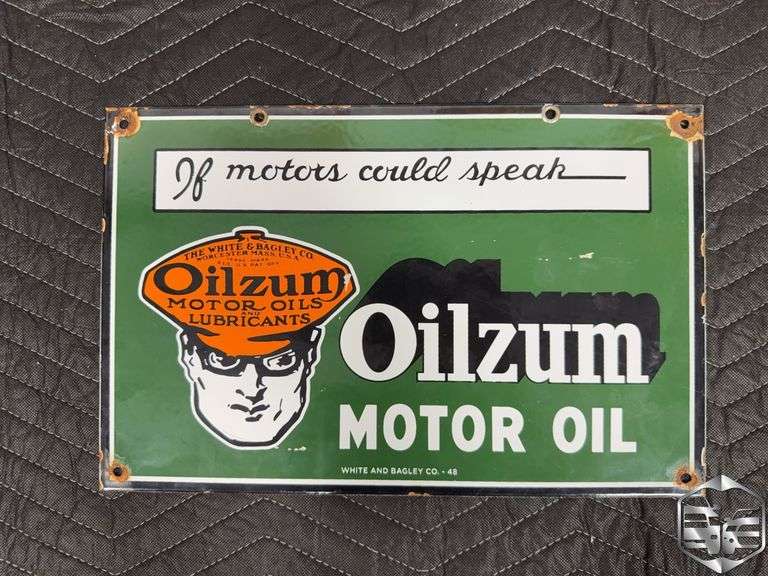Oilzum Motors and Lubricants Sign